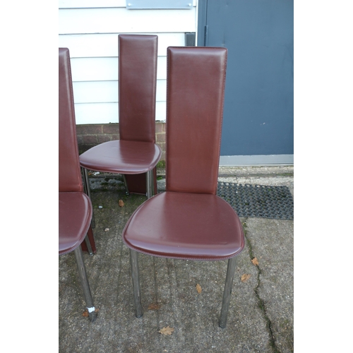 176 - Set of 4 Very Good Condition Frag Leather Chairs - These are Very Expensive Chairs - £500 - £800 EAC... 