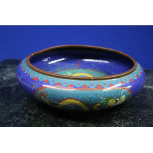 188 - Cloisonné Chinese Bowl with Yellow Dragon