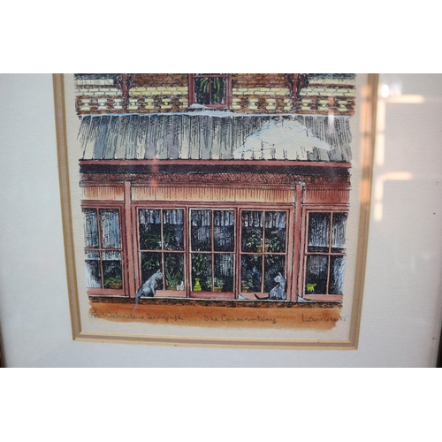 196 - Limited Edition Watercolour Serigraph 8/125 ‘The Conservatory’ Signed by Laurence ‘82 - 35 x 46cm