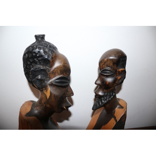 209 - Carved African Busts 
Tallest is 19.5cm