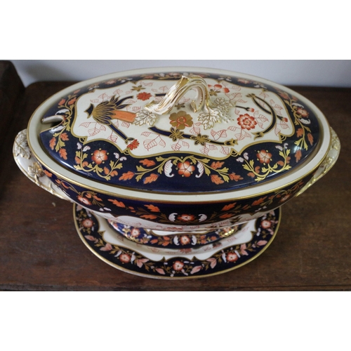 213 - Antique Copeland Tareen & Plate, 38cm long