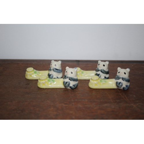 215 - 4 Panda Chop Stick Holders