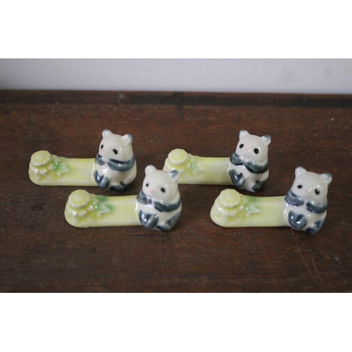 215 - 4 Panda Chop Stick Holders