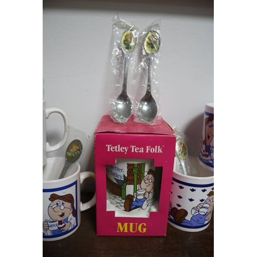 71 - Tetley Tea Mugs & Spoons