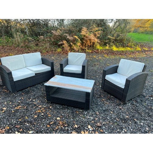 169 - 4 Piece Rattan Furniture Garden Set with Cushions