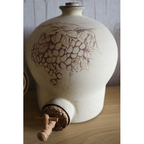 218 - Sainsbury Ceramic Jug & Ceramic Drink Dispenser by Bulls Hill Pottery 30cm High