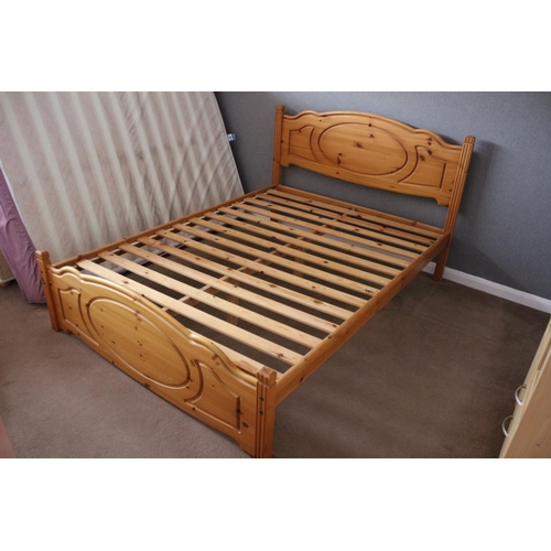 225 - Pine Wood Double Bed Frame