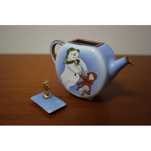 236 - Border Fine Arts Studio - Snowman Enamelled Miniature Teapot