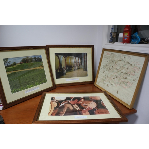 468 - Selection of Wine Themed Framed Picture