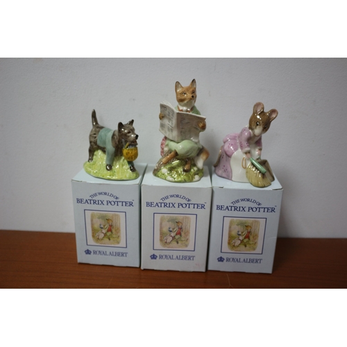 484 - 3 x Royal Albert Beatrix Potter Figures with Boxes