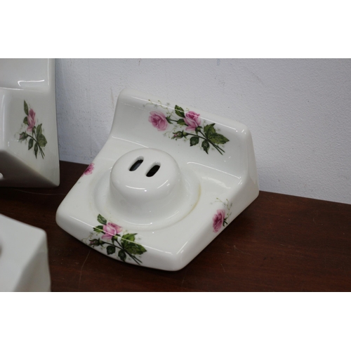 70 - Vintage Halga Limoges Bathroom Set with Floral Design Pattern Made From Porcelain