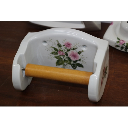 70 - Vintage Halga Limoges Bathroom Set with Floral Design Pattern Made From Porcelain