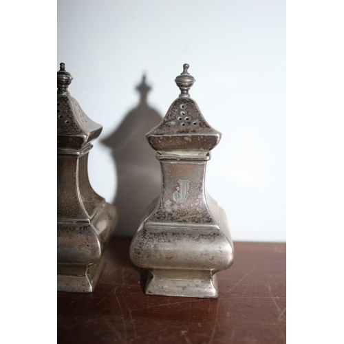 40 - Pair of Hallmarked Silver Salt & Pepper Pots, 9cm Tall, 44.3g