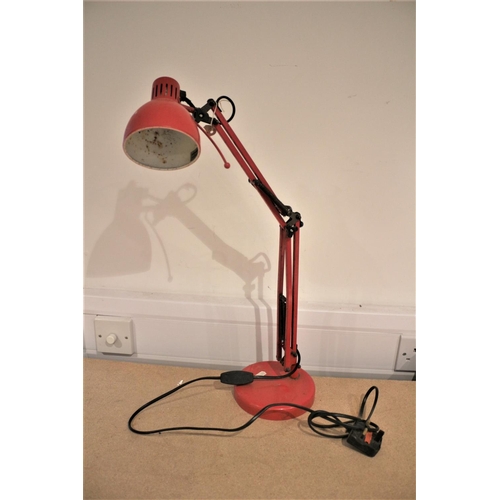 42 - Vintage Red Angel Poise Lamp, untested