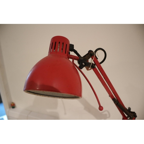 42 - Vintage Red Angel Poise Lamp, untested