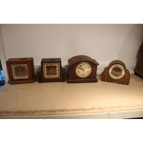 51 - 4 Westminster Charm Mantle Clocks, For spares or repairs, Clock showing 4:35 glass is cracked