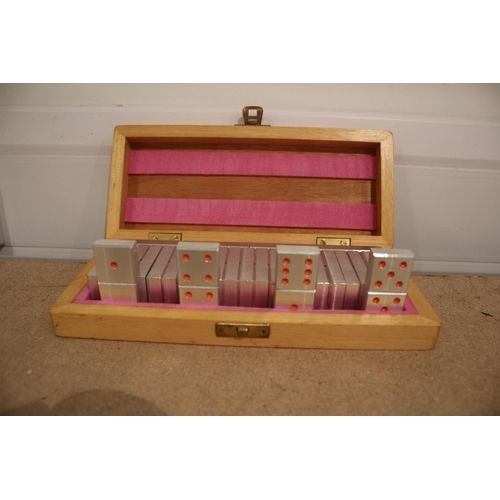 54 - Cased Stainless Steel Dominoes