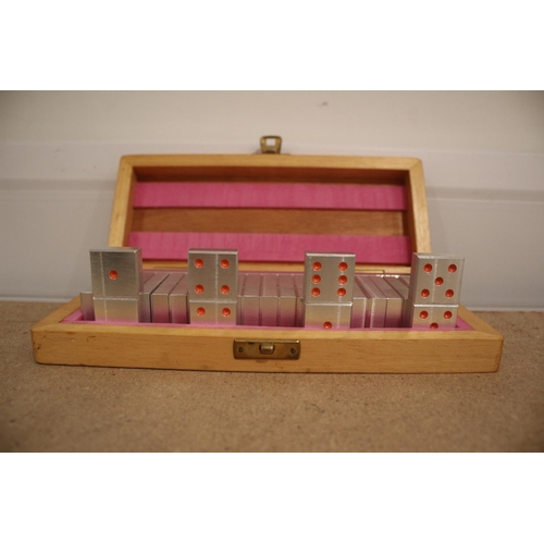 54 - Cased Stainless Steel Dominoes