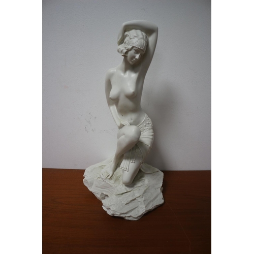 77 - Large Resin Semi Nude, Signed Ornament, 39cm