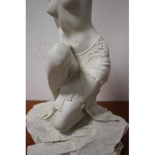 77 - Large Resin Semi Nude, Signed Ornament, 39cm