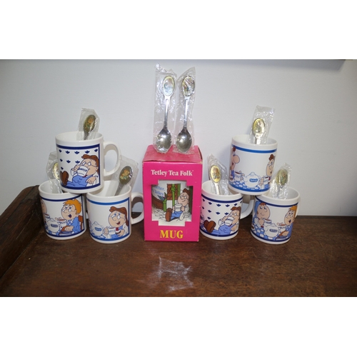 152 - Tetley Tea Mugs & Spoons