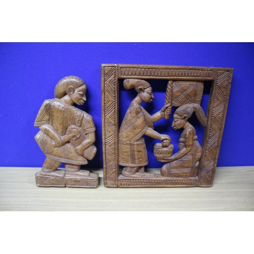 199 - Pair of Wooden African Carving Relief