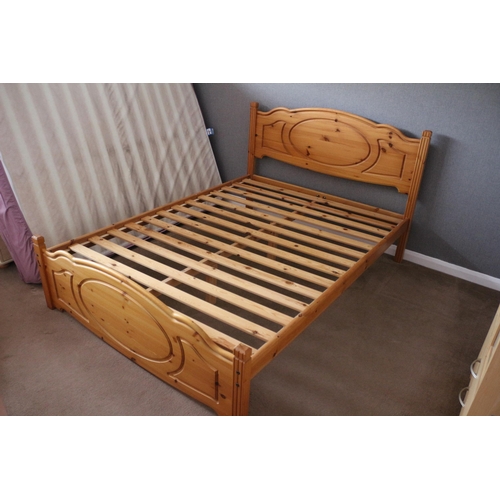 271 - Pine Wood Double Bed Frame