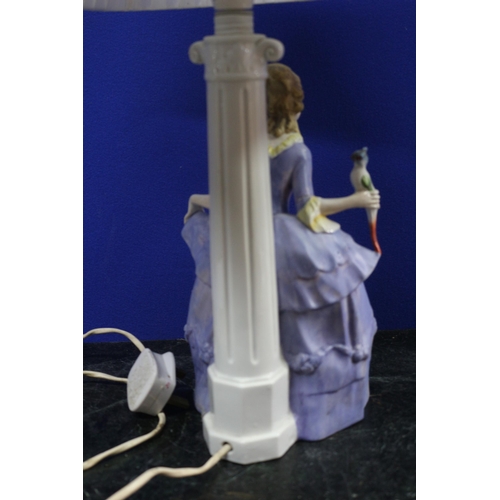 293 - A Vintage Sitzendorf German Porcelain Crinoline Lady Lamp - Working