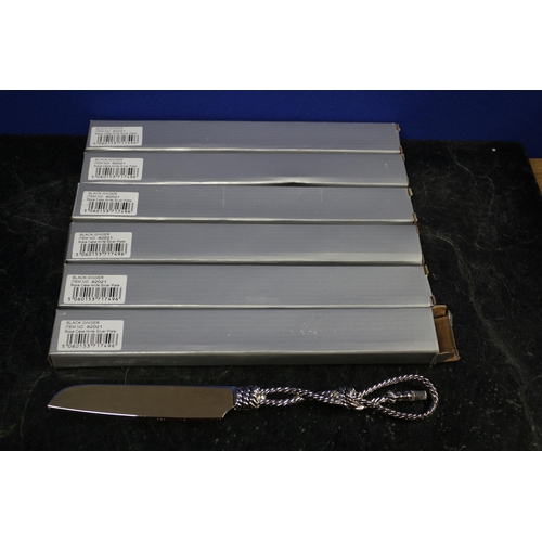 300 - Selection of 6 x Boxed Silver-Plated Brand-New Cake Knives