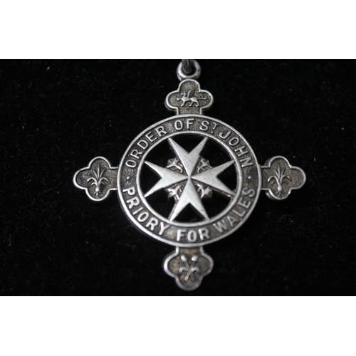 306 - A Silver Hallmarked Order of St. John Priory of Wales 1932 Medal