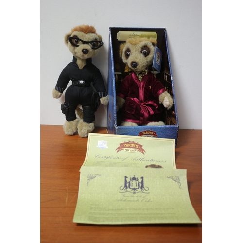 309 - 2 x Meerkat Figures - Aleksandr and Agent Maiya - one with Certificate