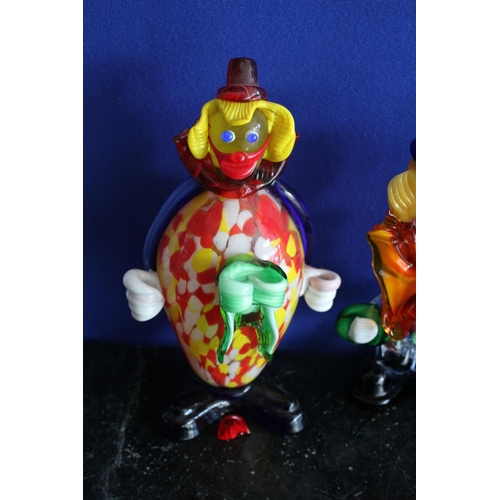 121 - 3 Decorative Glass Clowns AF