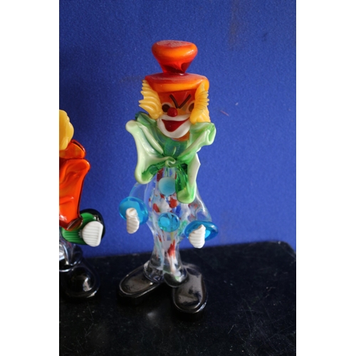 121 - 3 Decorative Glass Clowns AF