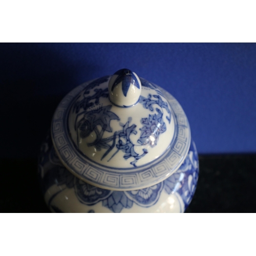 124 - Blue and White Ginger Jar , 22cm