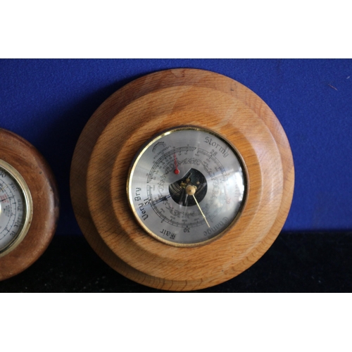 127 - 2 Barometers, one is Oak