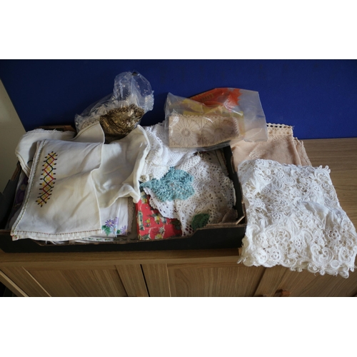 147 - Large Box of Linen