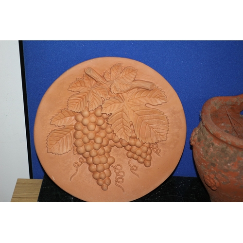 151 - Terracotta Garden Wall Hanging Plant Pot & Decorative Plaque