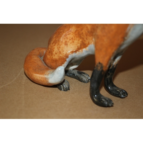 162 - Fox Figurine, Signed JCS, 13cm Tall