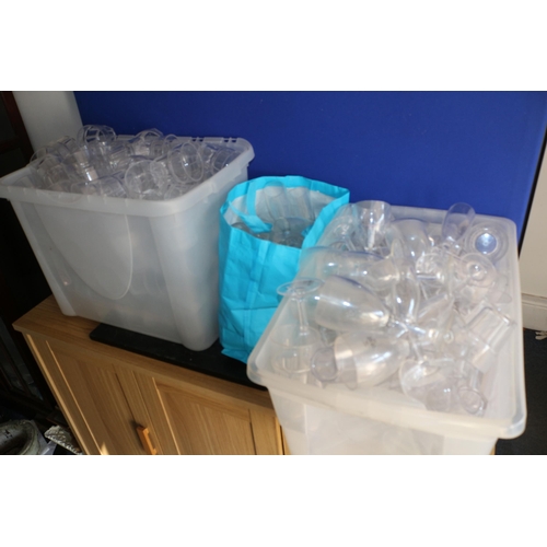 184 - Large Bundle of Plastic Wine Glasses and Tumblers