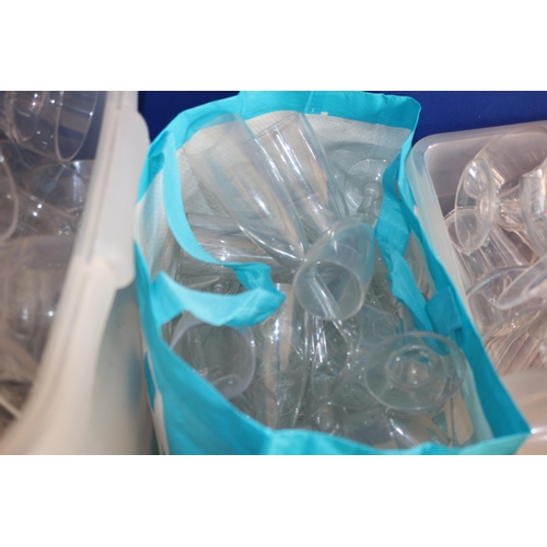 184 - Large Bundle of Plastic Wine Glasses and Tumblers