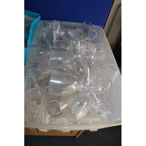 184 - Large Bundle of Plastic Wine Glasses and Tumblers