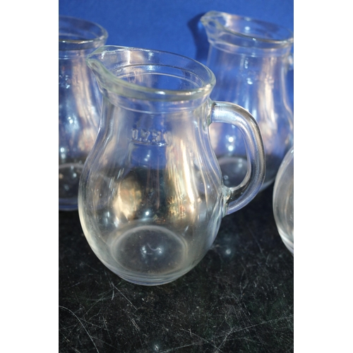 186 - x8 Glass Jugs, 12cm Tall