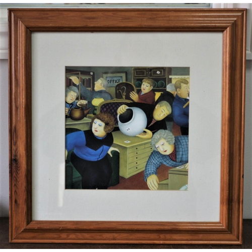 2 - Framed Beryl Cook Print - The Auction - 43 x 43 cm