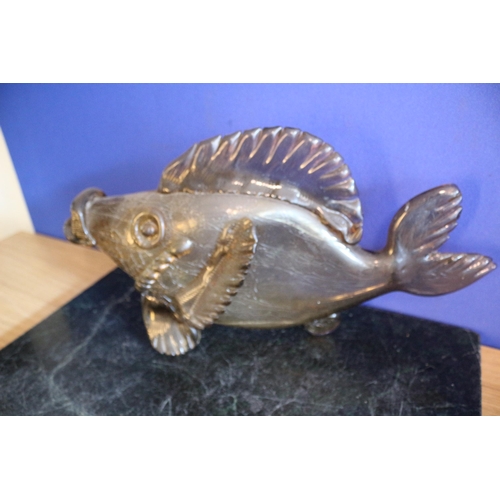 210 - Large Glass Fish, cracked, 46 x 24 cm