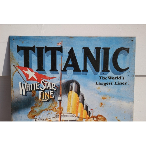 226 - Titanic Tin Sign, 14 x 29cm