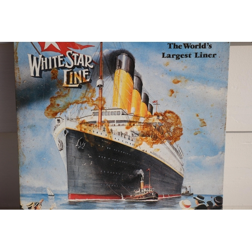 226 - Titanic Tin Sign, 14 x 29cm