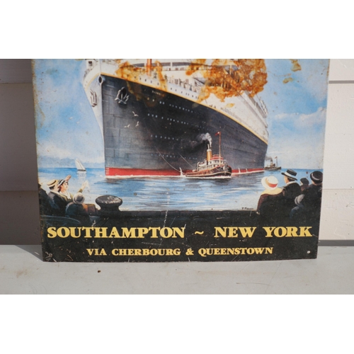 226 - Titanic Tin Sign, 14 x 29cm