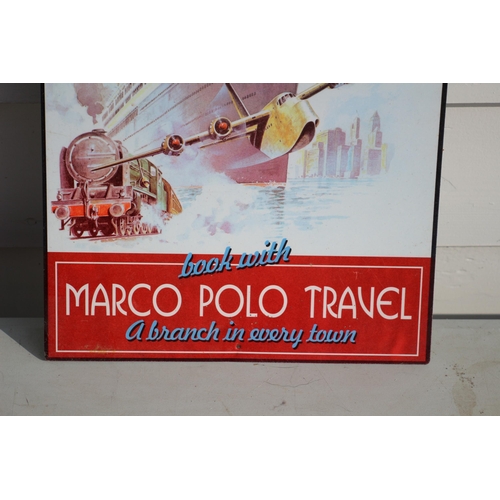 227 - Marco Polo Travel Tin Sign, 40 x  30cm