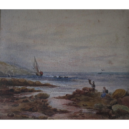 27 - Signed A. HULK Watercolour of Coastal Scene