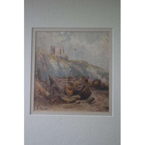 28 - Signed A. HULK Watercolour of Old Boat